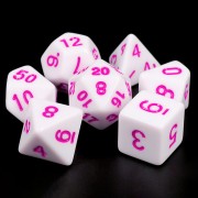 White Opaque dice(Purple font)
